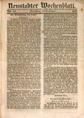 Neustadter Wochenblatt Dienstag 25. Februar 1840