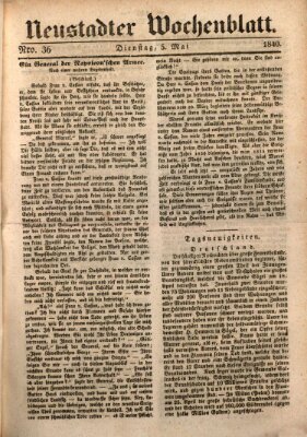 Neustadter Wochenblatt Dienstag 5. Mai 1840