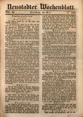 Neustadter Wochenblatt Dienstag 26. Mai 1840