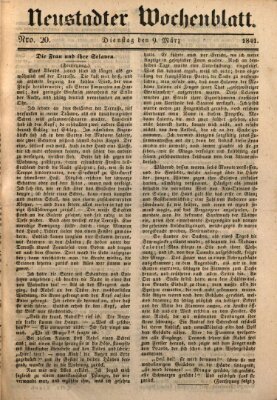 Neustadter Wochenblatt Dienstag 9. März 1841