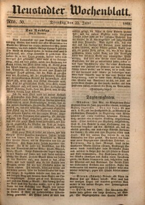 Neustadter Wochenblatt Dienstag 22. Juni 1841