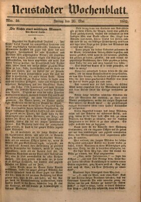 Neustadter Wochenblatt Freitag 20. Mai 1842