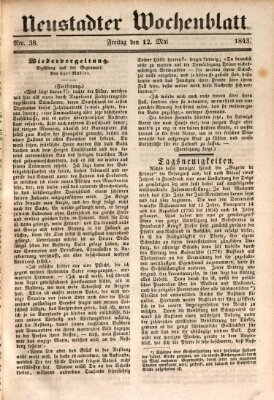 Neustadter Wochenblatt Freitag 12. Mai 1843