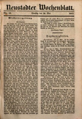 Neustadter Wochenblatt Dienstag 30. Mai 1843