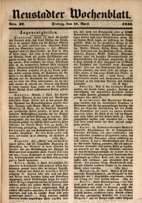 Neustadter Wochenblatt Freitag 19. April 1844