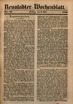 Neustadter Wochenblatt Freitag 3. Mai 1844