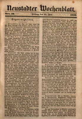 Neustadter Wochenblatt Freitag 21. Juni 1844