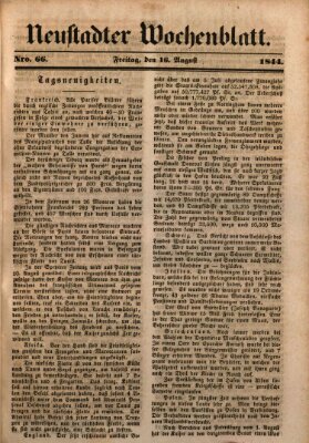 Neustadter Wochenblatt Freitag 16. August 1844