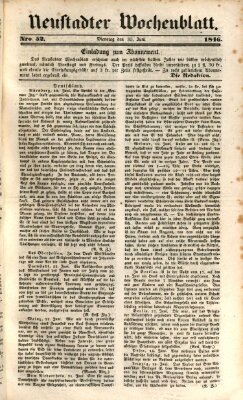 Neustadter Wochenblatt Dienstag 30. Juni 1846