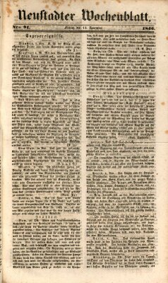 Neustadter Wochenblatt Freitag 13. November 1846