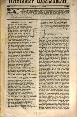 Neustadter Wochenblatt Samstag 2. Januar 1847