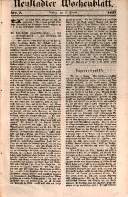 Neustadter Wochenblatt Dienstag 12. Januar 1847