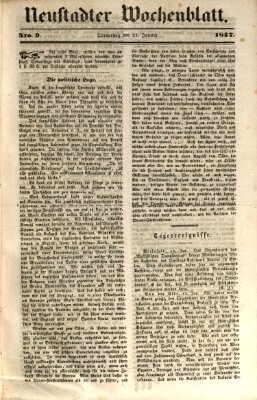 Neustadter Wochenblatt Donnerstag 21. Januar 1847