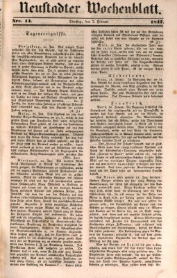 Neustadter Wochenblatt Dienstag 2. Februar 1847
