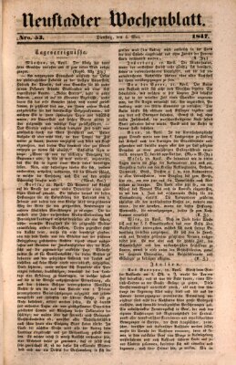 Neustadter Wochenblatt Dienstag 4. Mai 1847