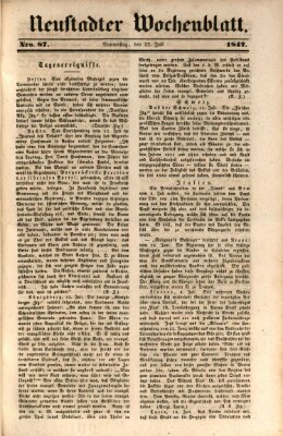 Neustadter Wochenblatt Donnerstag 22. Juli 1847