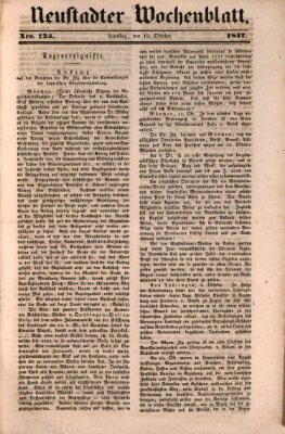 Neustadter Wochenblatt Dienstag 19. Oktober 1847