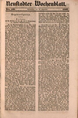 Neustadter Wochenblatt Donnerstag 18. November 1847