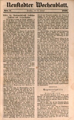 Neustadter Wochenblatt Samstag 15. Januar 1848