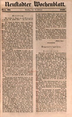 Neustadter Wochenblatt Dienstag 15. Februar 1848