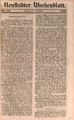 Neustadter Wochenblatt Donnerstag 24. Februar 1848