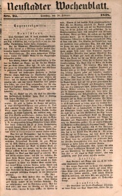 Neustadter Wochenblatt Samstag 26. Februar 1848