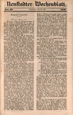 Neustadter Wochenblatt Donnerstag 25. Mai 1848