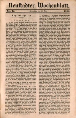 Neustadter Wochenblatt Donnerstag 22. Juni 1848
