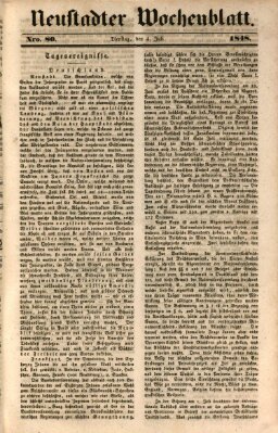 Neustadter Wochenblatt Dienstag 4. Juli 1848