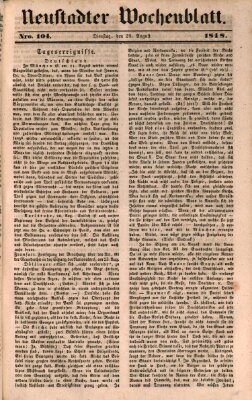 Neustadter Wochenblatt Dienstag 29. August 1848