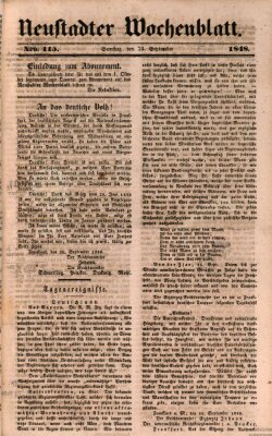 Neustadter Wochenblatt Samstag 23. September 1848