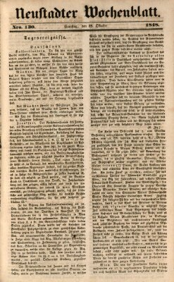 Neustadter Wochenblatt Samstag 28. Oktober 1848