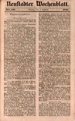 Neustadter Wochenblatt Samstag 2. Dezember 1848