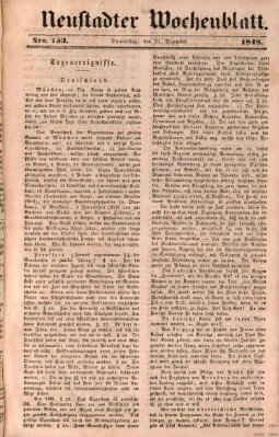 Neustadter Wochenblatt Donnerstag 21. Dezember 1848