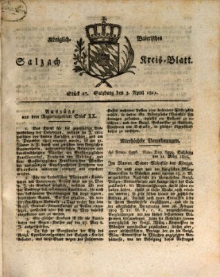 Königlich baierisches Salzach-Kreis-Blatt Mittwoch 3. April 1811