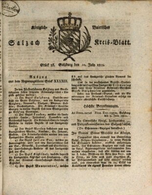 Königlich baierisches Salzach-Kreis-Blatt Samstag 20. Juli 1811