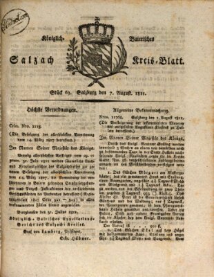 Königlich baierisches Salzach-Kreis-Blatt Mittwoch 7. August 1811