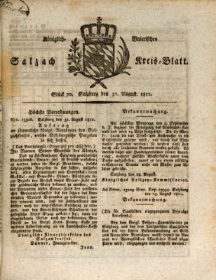 Königlich baierisches Salzach-Kreis-Blatt Samstag 31. August 1811