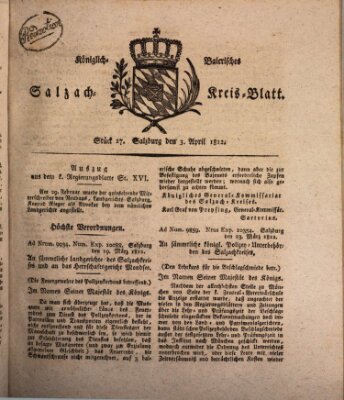 Königlich baierisches Salzach-Kreis-Blatt Freitag 3. April 1812