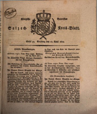Königlich baierisches Salzach-Kreis-Blatt Montag 27. April 1812