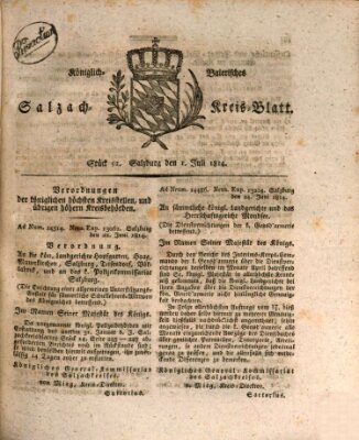 Königlich baierisches Salzach-Kreis-Blatt Freitag 1. Juli 1814