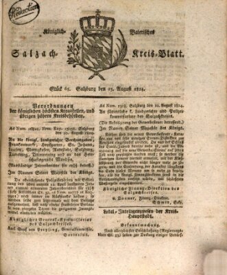 Königlich baierisches Salzach-Kreis-Blatt Montag 15. August 1814