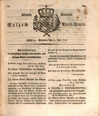 Königlich baierisches Salzach-Kreis-Blatt Montag 10. Juli 1815