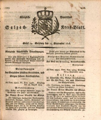 Königlich baierisches Salzach-Kreis-Blatt Freitag 15. September 1815