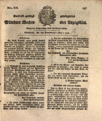 Kurfürstlich gnädigst privilegirte Münchner-Zeitung (Süddeutsche Presse) Mittwoch 7. Mai 1794