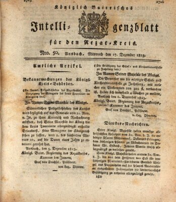 Königlich Bayerisches Intelligenzblatt für den Rezat-Kreis (Ansbacher Intelligenz-Zeitung) Mittwoch 17. Dezember 1823