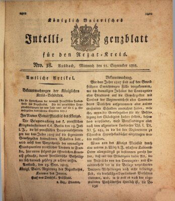 Königlich Bayerisches Intelligenzblatt für den Rezat-Kreis (Ansbacher Intelligenz-Zeitung)
