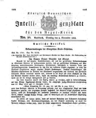 Königlich Bayerisches Intelligenzblatt für den Rezat-Kreis (Ansbacher Intelligenz-Zeitung) Samstag 8. November 1828