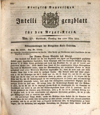 Königlich Bayerisches Intelligenzblatt für den Rezat-Kreis (Ansbacher Intelligenz-Zeitung) Samstag 10. Mai 1834