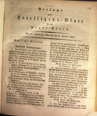 Königlich Bayerisches Intelligenzblatt für den Rezat-Kreis (Ansbacher Intelligenz-Zeitung) Mittwoch 13. Januar 1836